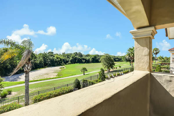You will have a great view of the golf course and pool