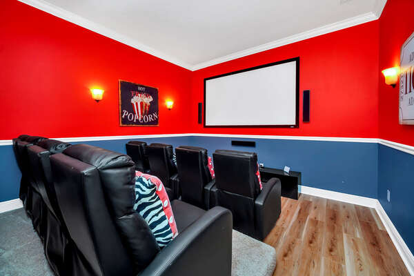 End the night off right with a movie in your own private movie theater