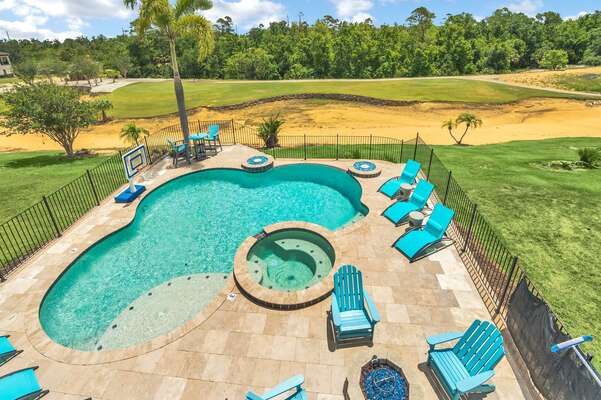 View of your private pool from your upstairs balcony