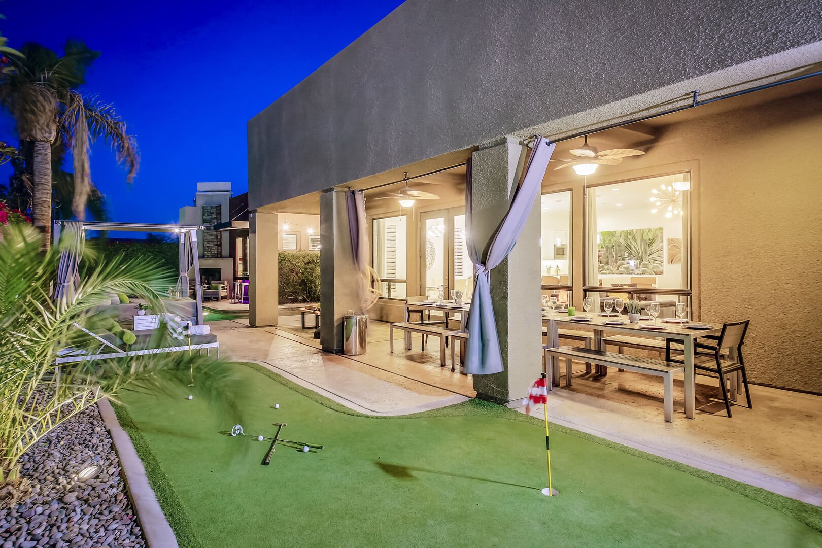 After dinner head over to the putting green to practice your game of golf.