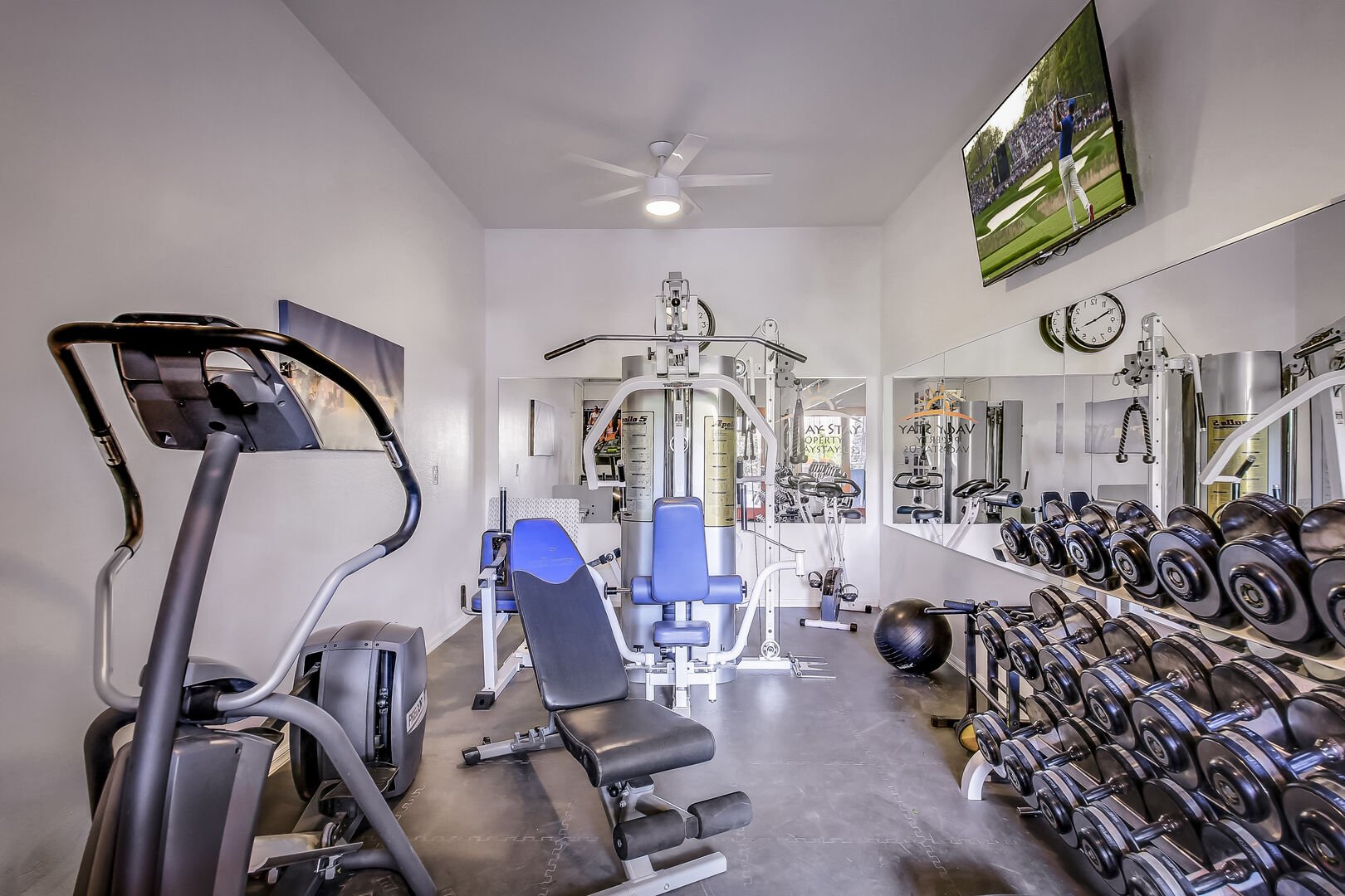This private gym has everything you will need to enjoy a great workout, just bring your pre-workout shake!