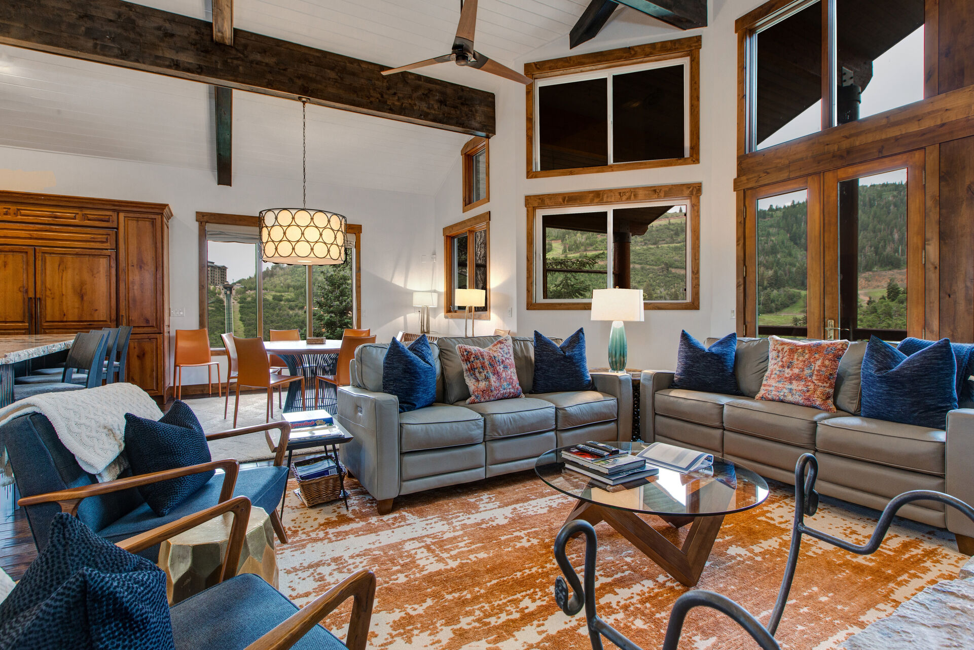Main Level Great Room with Beautiful Hardwood Floors and Views of the Deer Valley Ski Runs
