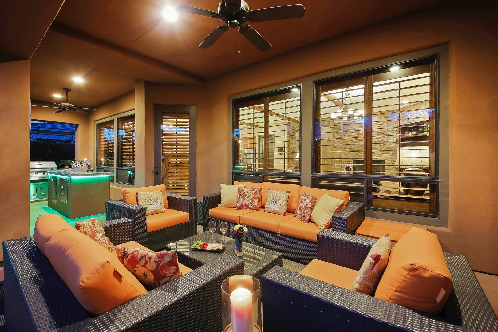 This covered outdoor living area is a favorite.