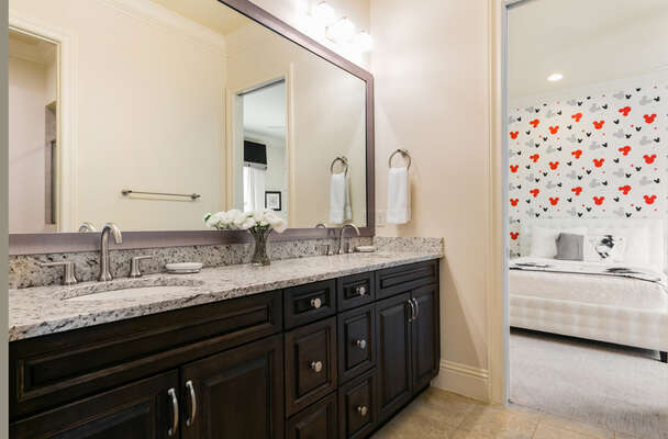 A Jack-n-Jill bathroom for the bedrooms to share
