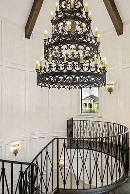 The centerpiece of Reunion Chateau is this gorgeous custom chandelier
