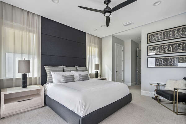 A comfortable King sized bed awaits you in this Master Suite