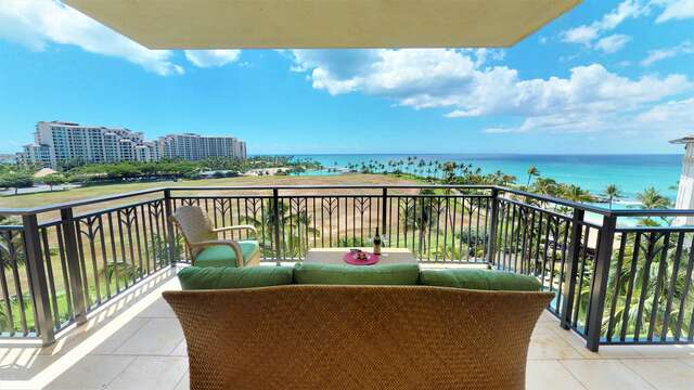 Lanai with Breathtaking Views at our Oahu Ko Olina Beach Villa
