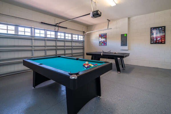Games room showing pool table and ping pong