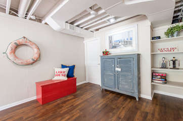 Walk-Out Basement Living Room with Sleeper Sofa