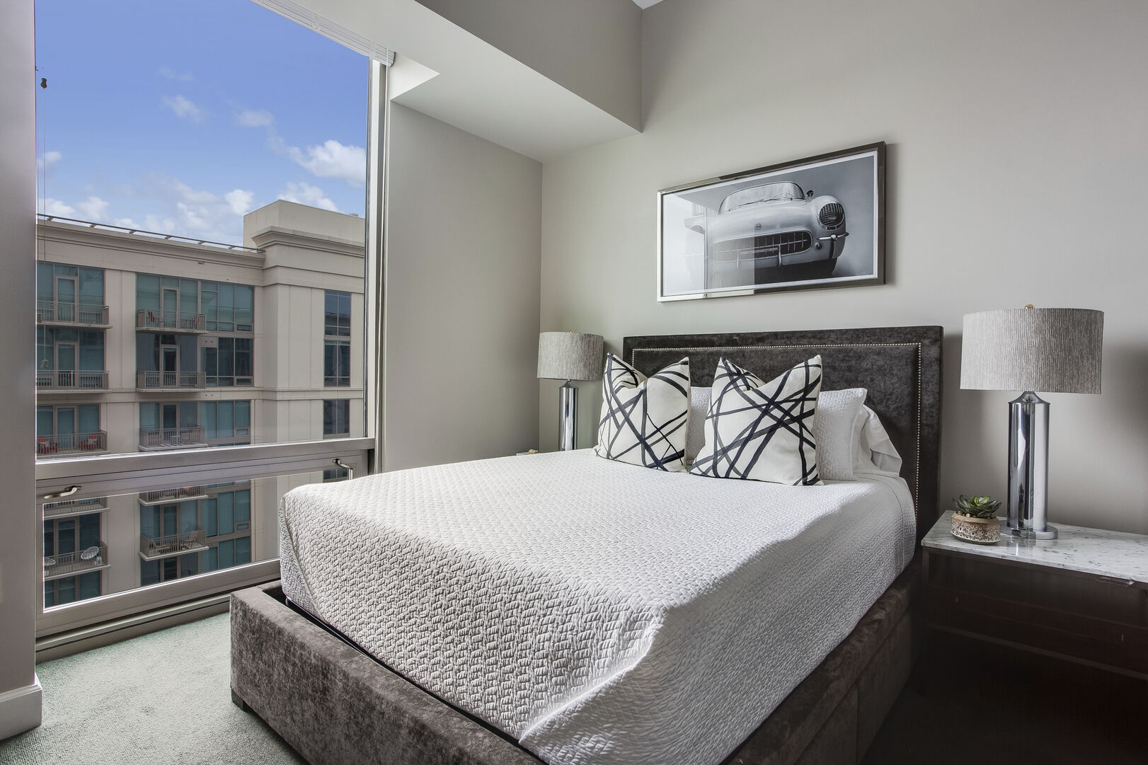 This Atlanta Vacation Rental's Bedroom features wide windows