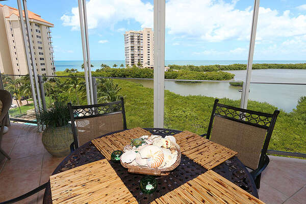 Enjoy dining on the large, well furnished screened terrace