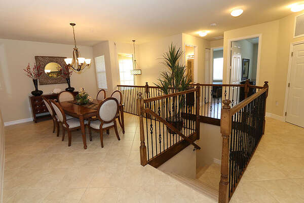 Beautiful stair case and dining table for 6