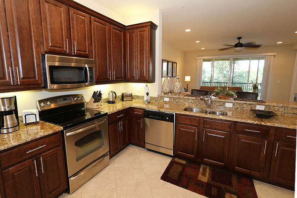 Granite counter tops and stainless steel appliances
