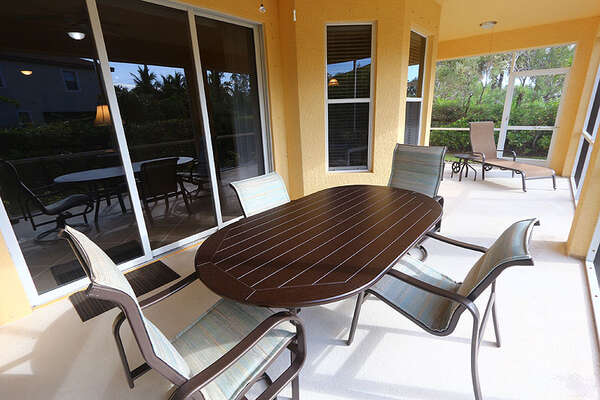 Screened in Lanai with dining area
