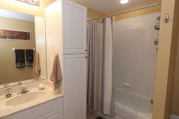 Guest Bathroom with shower/tub combination