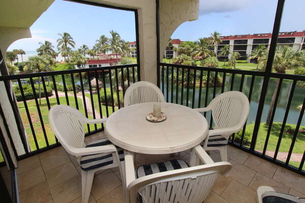 Screened lanai is a fantastic place to sit and take it all in!
