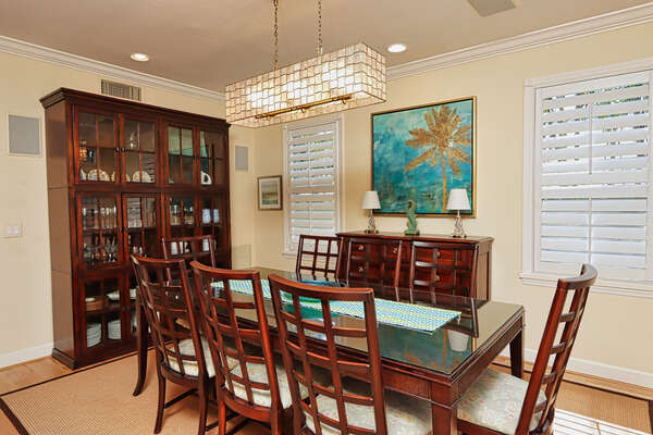 Dining room with large dining table