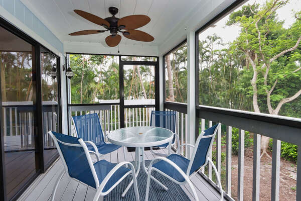 Screened Lanai with outdoor dining