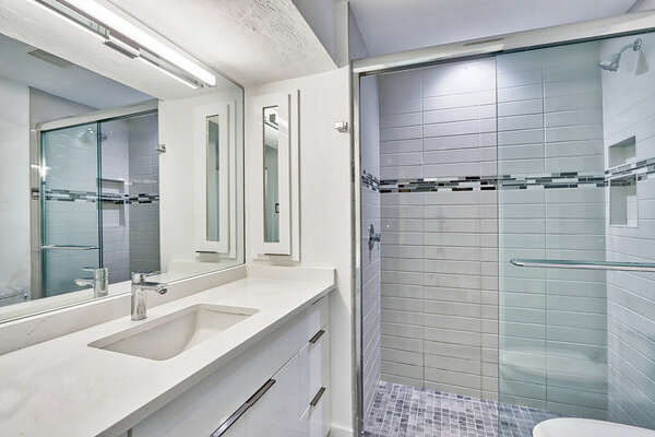Guest/pool bathroom with walk in shower