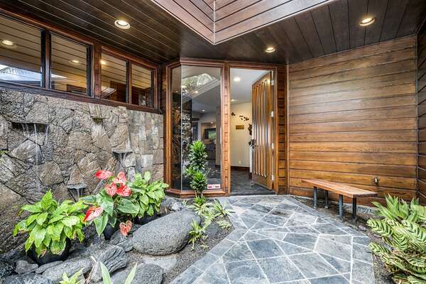Entry to our Hawai'i Oceanfront Home