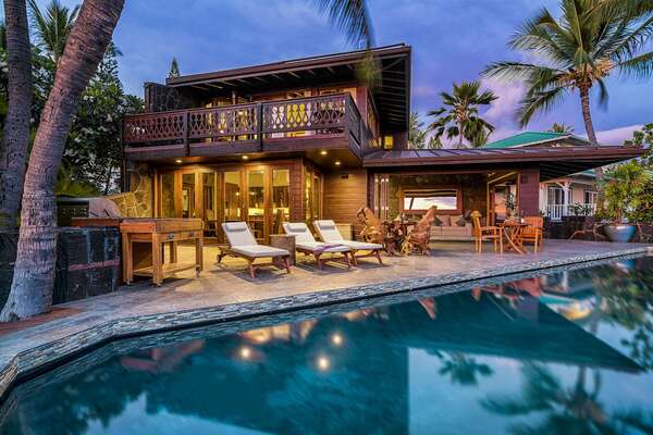 Private Pool, Lounge Pool Chairs, BBQ, and the Covered Lanai