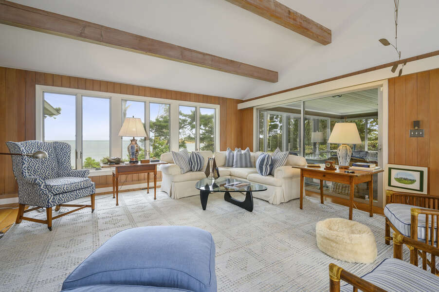 Living Area with Ocean Views, plenty of seating for the family- 66 Rush Drive Chatham Cape Cod New England Vacation Rentals