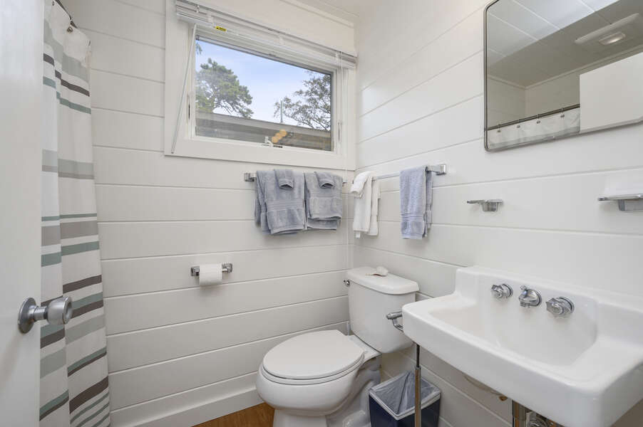 Full Bathroom with shower for Separate Guest Suite with Queen Bed (Bedroom #4). 66 Rush Drive Chatham Cape Cod New England Vacation Rentals