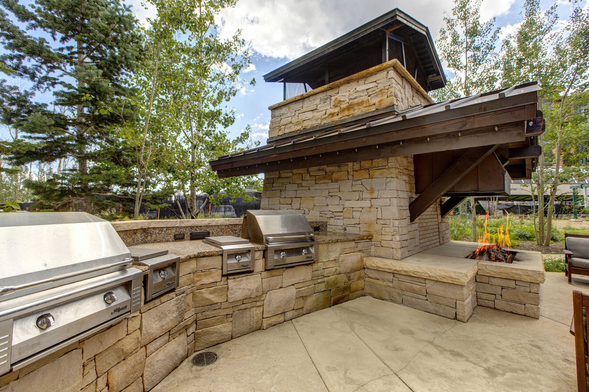 Communal Patio with Seating and Fire Pit and BBQ