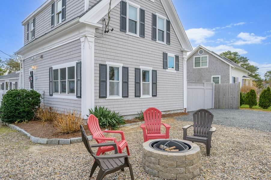 Gather by the fire and discuss the day's adventures - 128 Sea Street Unit 11 Dennisport Cape Cod New England Vacation Rentals