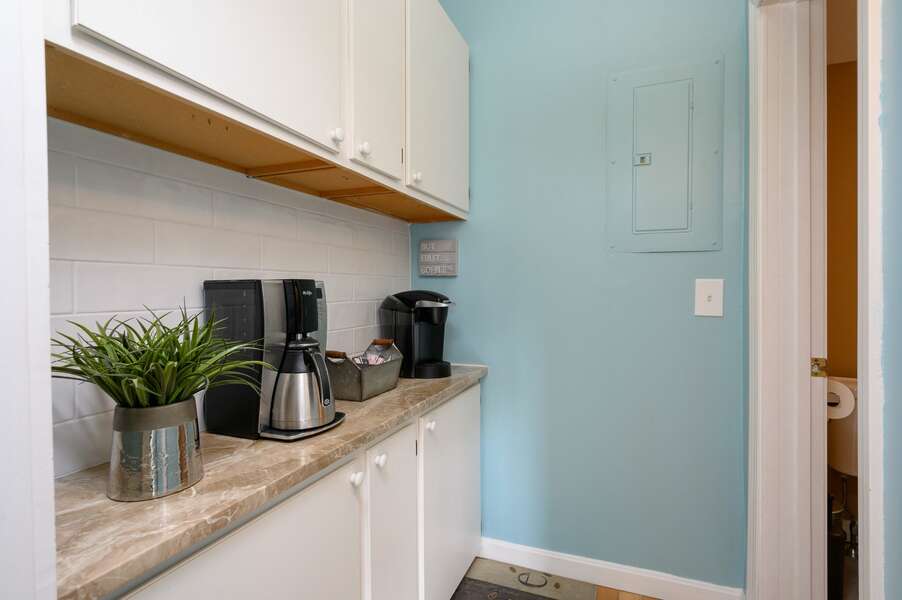 Coffee bar and pantry off of the kitchen and dining areas - 128 Sea Street Unit 11 Dennisport Cape Cod New England Vacation Rentals