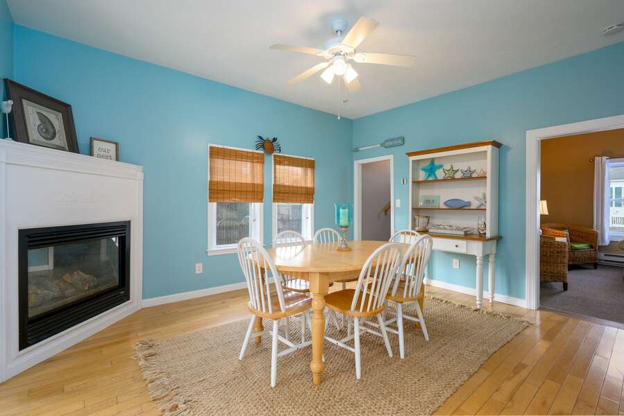 Fun and vivacious dining area with gas fireplace - 128 Sea Street Unit 11 Dennisport Cape Cod New England Vacation Rentals