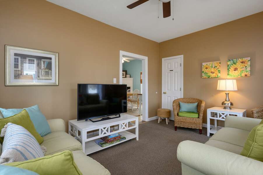 Wide, flat screen TV in living space - 128 Sea Street Unit 11 Dennisport Cape Cod New England Vacation Rentals