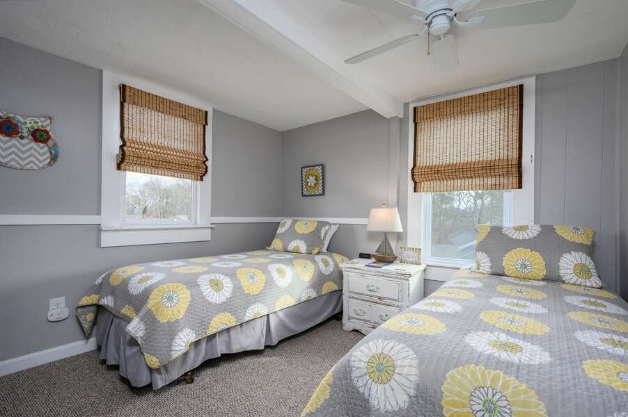 Fun and bright bedroom two with twin beds - 128 Sea Street Unit 11 Dennisport Cape Cod New England Vacation Rentals