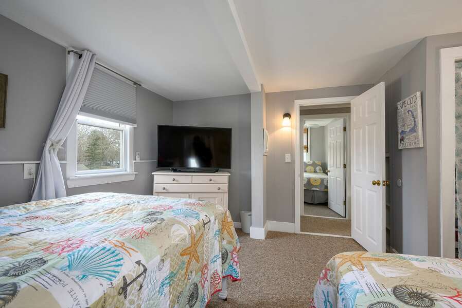 Bedroom three with flat screen TV - 128 Sea Street Unit 11 Dennisport Cape Cod New England Vacation Rentals