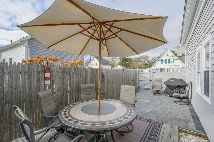 Al fresco dining with proximity to kitchen through side entry - 128 Sea Street Unit 11 Dennisport Cape Cod New England Vacation Rentals