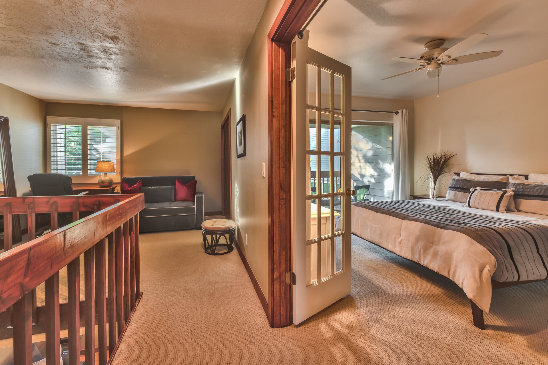 Open up the French Doors to the Master Bedroom