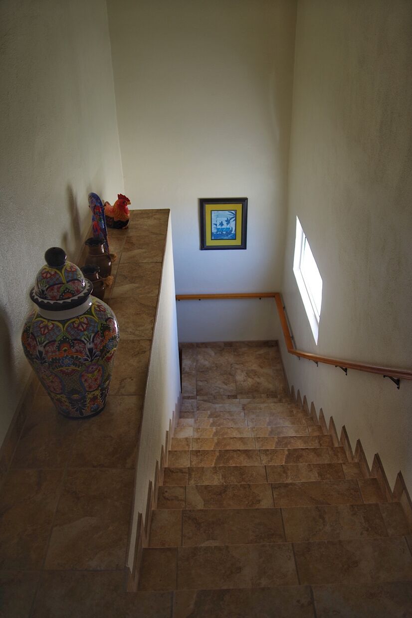 Stairway and art work