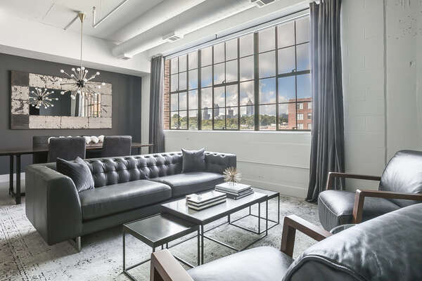 The living area of this Ponce Market Apartment.
