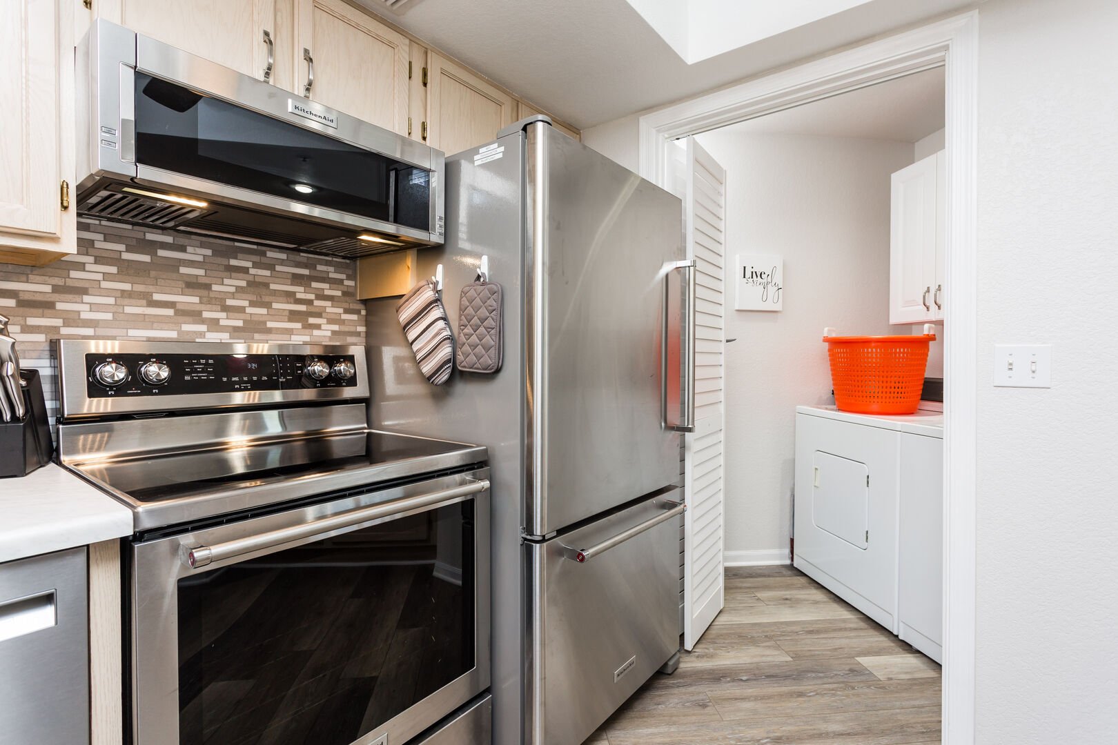 Surprise! A hidden laundry room so you don't have to pack everything you own for a month stay!