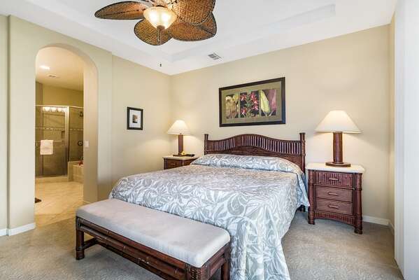 Master Bedroom with En-suite Bathroom and Large Ceiling Fan