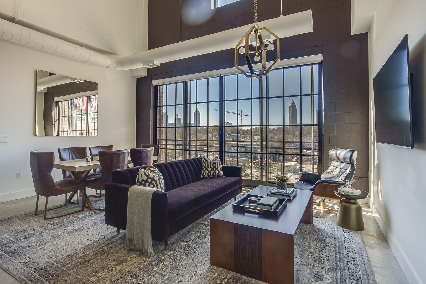 Living and Dining area OF THIS Apartment Near Ponce City Market.