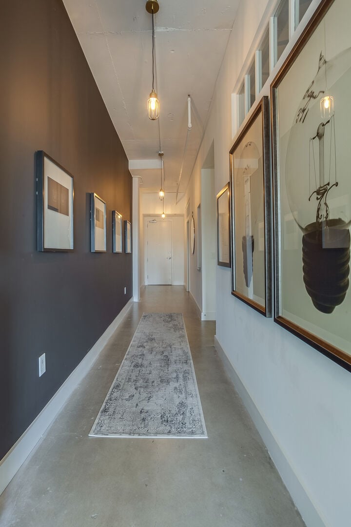 Hallway and entryway of this Apartment Near Ponce City Market.