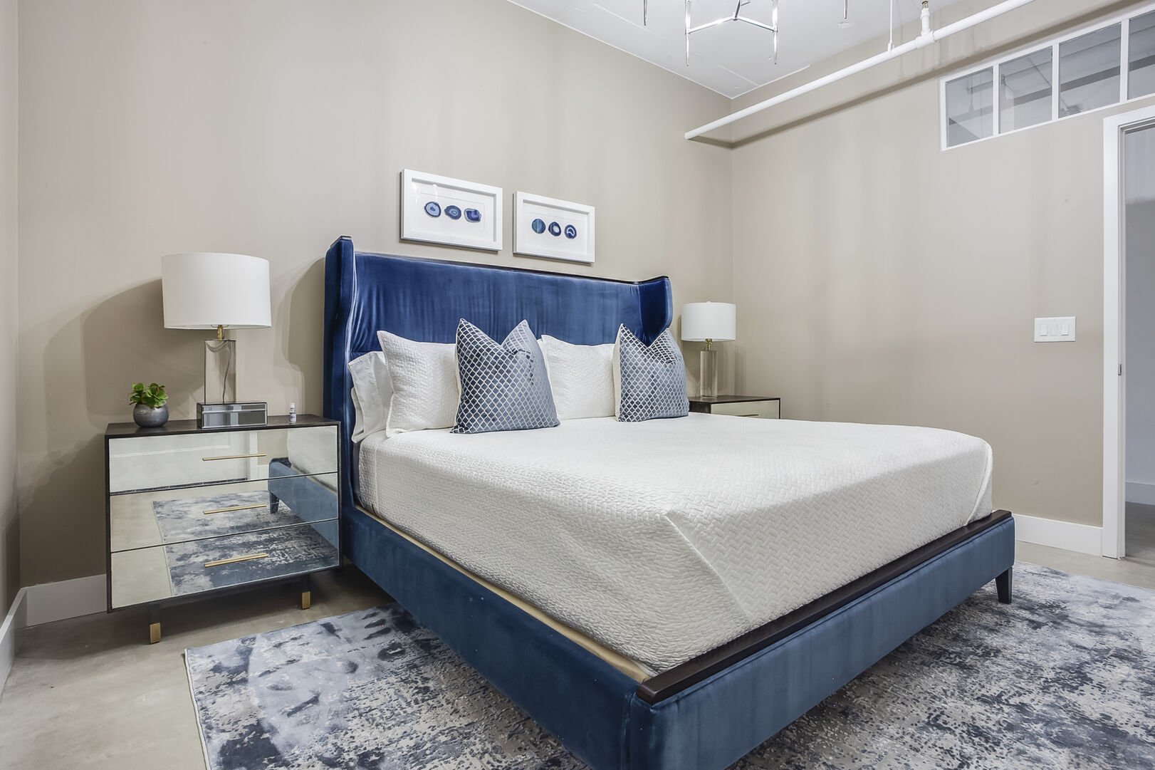 Cool Blue Design in the Master Bedroom