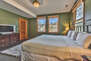 Master Bedroom with King Bed, TV and Views of Old Town
