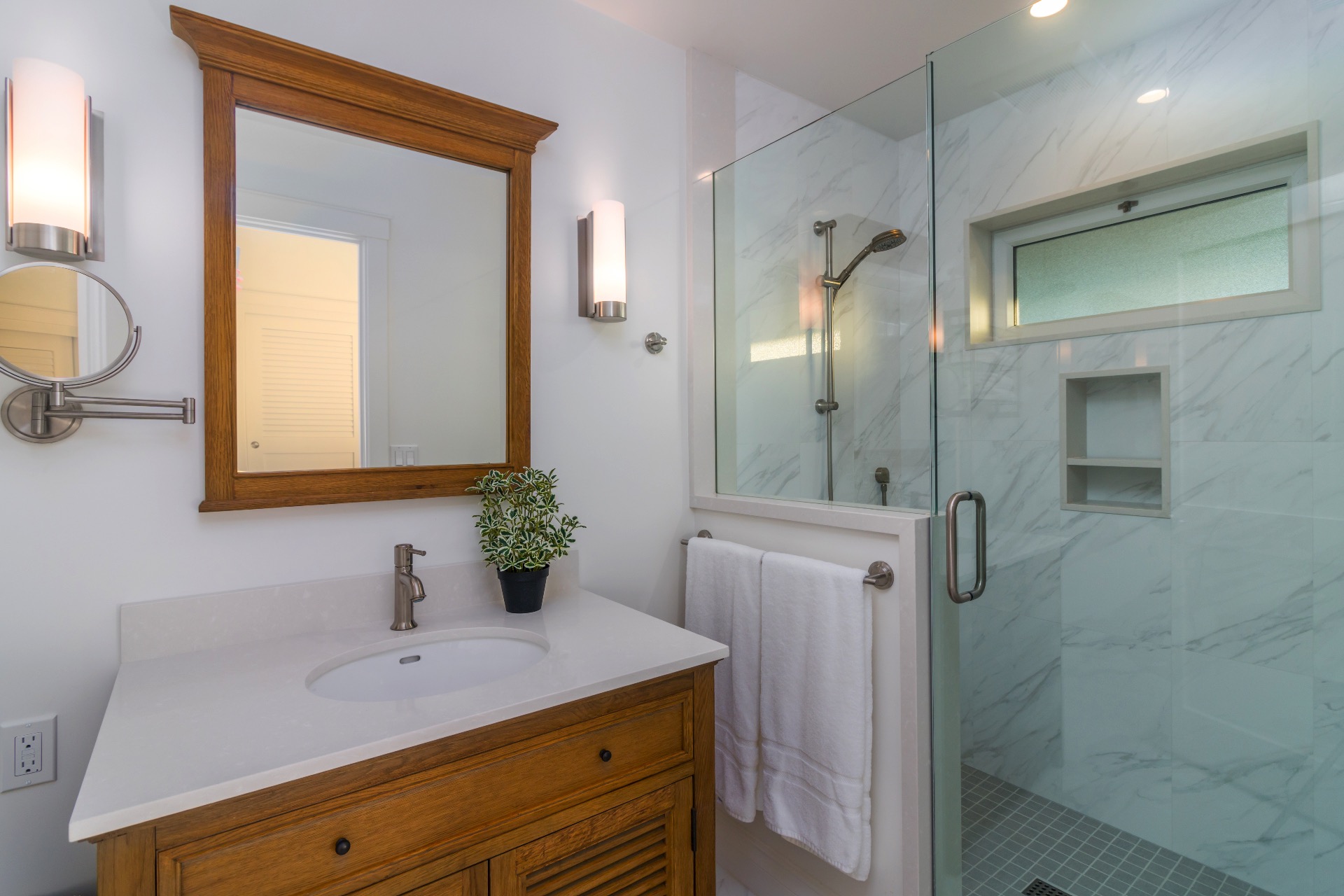 Enjoy the privacy of your own ensuite with walk in shower located in the queen bedroom upstairs.