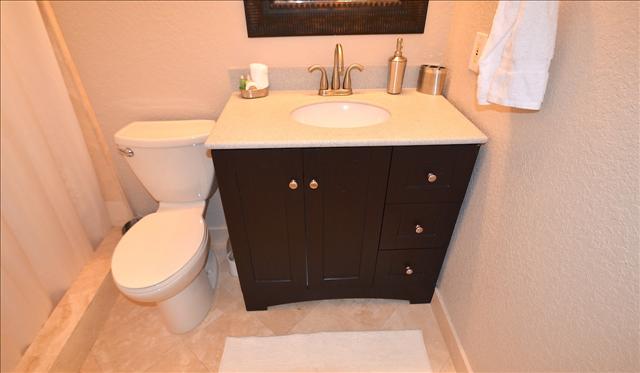 Bedroom Two Bathroom Vanity Sink & Custom Walk-In Marble Shower...