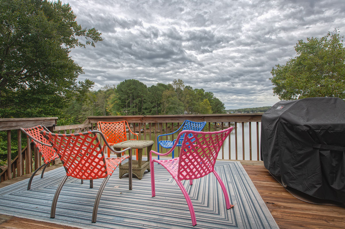 Lakefront Deck and Seating at our Rental on Smith Mountain Lake, VA
