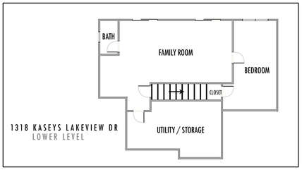 Lower Level Layout of our Lighthouse Landing Rental