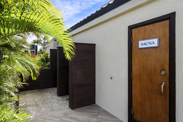 Front Door of the Sauna of the Mauna Lani Terrace