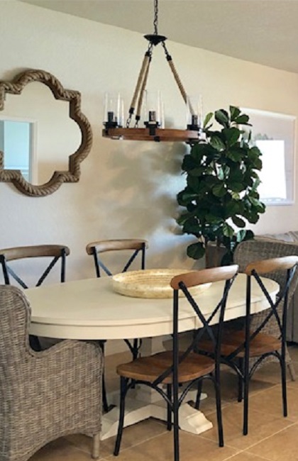 Dining table seating for six